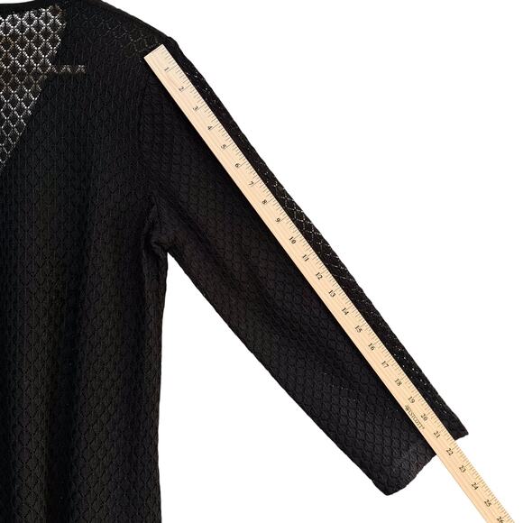 Exclusively Misook Black Lace Jacket Cardigan S Minimalist Quiet Luxury Crochet - Picture 6 of 7